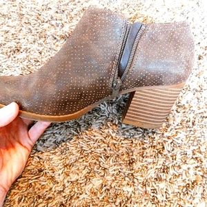 Sugar Slit Ankle Boots, Brown Dotted, Size 8 1/2, Like New, Worn Only Once